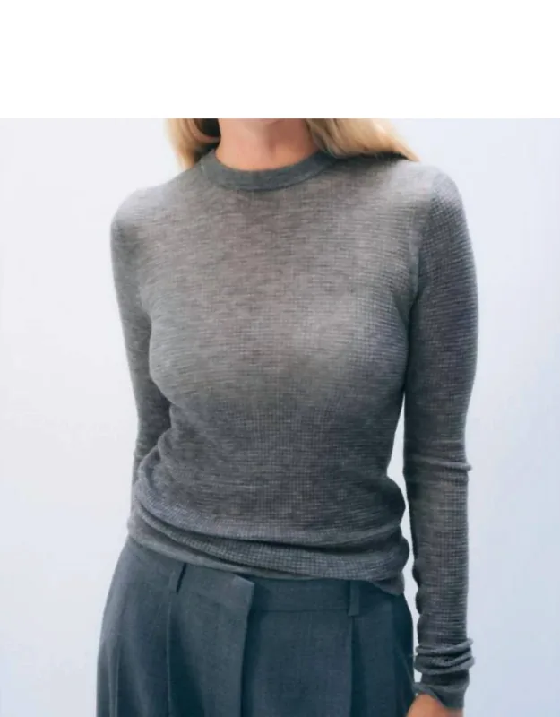 Superfine Waffle Crewneck Sweater