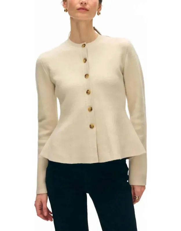 Cashmere Blend Peplum Cardigan