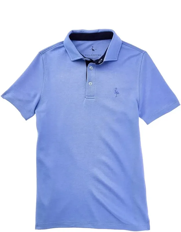 Tailorbyrd Solid Polo Shirt With Contrast Trim And Self Spread Collar