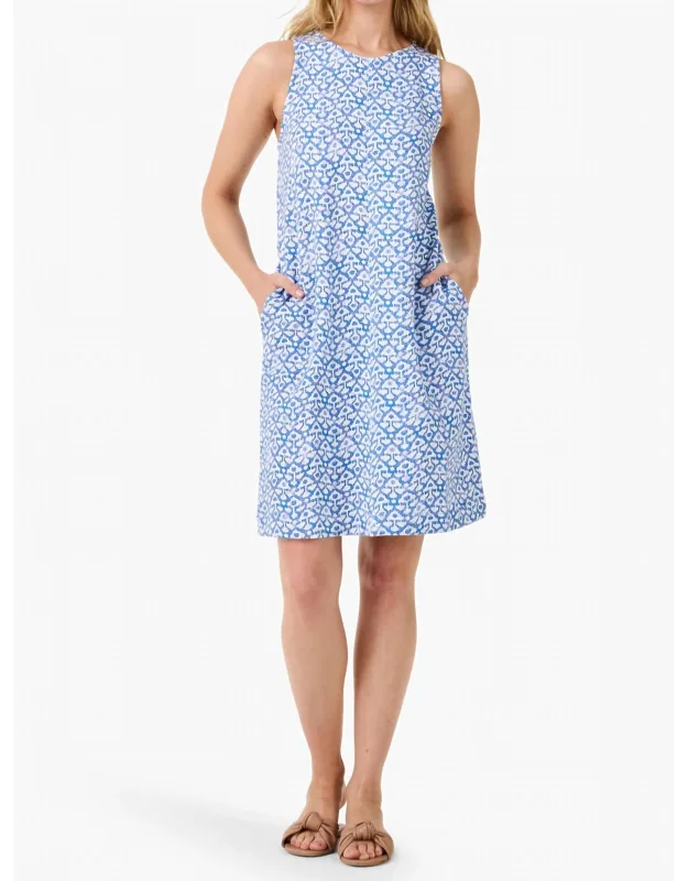 Dotty Ikat Sleeveless Shift Dress