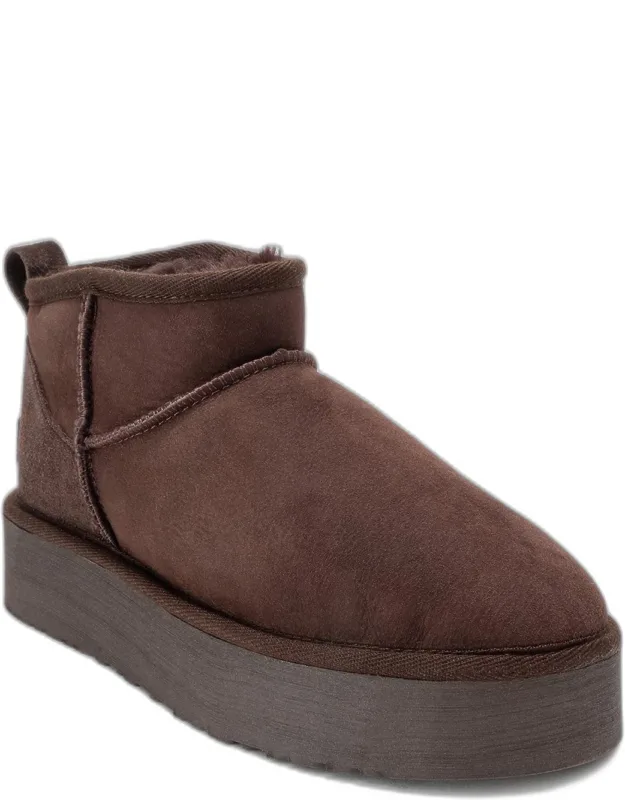 Havana Leather Platform Ankle Boot