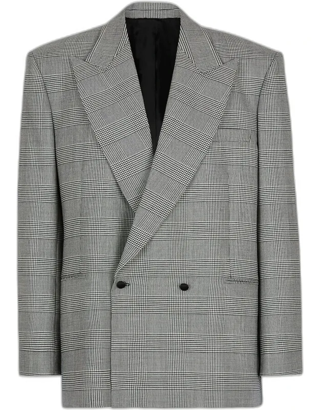 Prince Of Wales Double-breasted Blazer