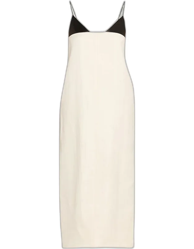 Bridges Leather Empire-waist Sleeveless Ankle Dress
