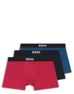 Boss Three-pack Of Stretch-cotton Trunks - Ergonomic Fit, Soft Stretch-cotton Jersey
