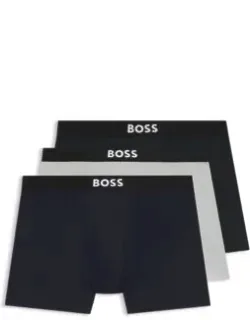Three-pack Of Boxer Briefs In Stretch Cotton - Patterned Underwear