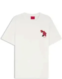 Rose-artwork T-shirt In Cotton Jersey