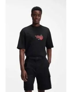 Rose Artwork T-shirt In Cotton Jersey
