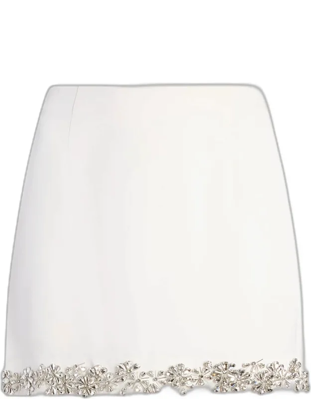 Tumbling Flowers Crepe Mini Skirt