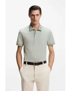Bubble-structure Polo Shirt In Cotton