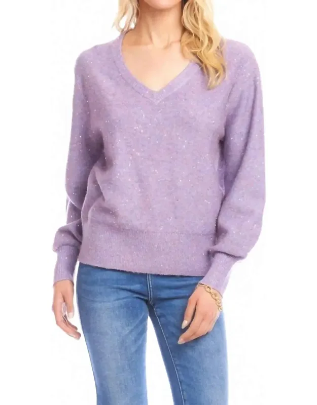 Sequin V-neck Sweater