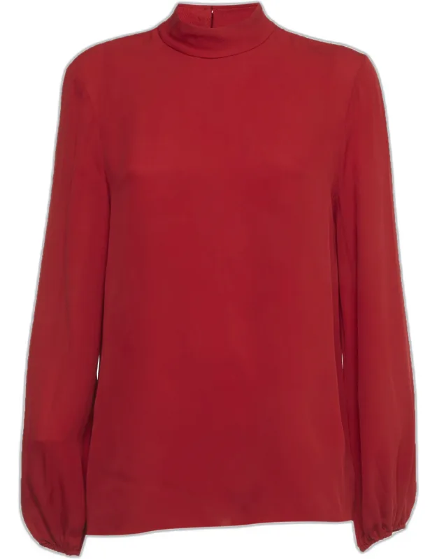 Silk Mock Neck Top