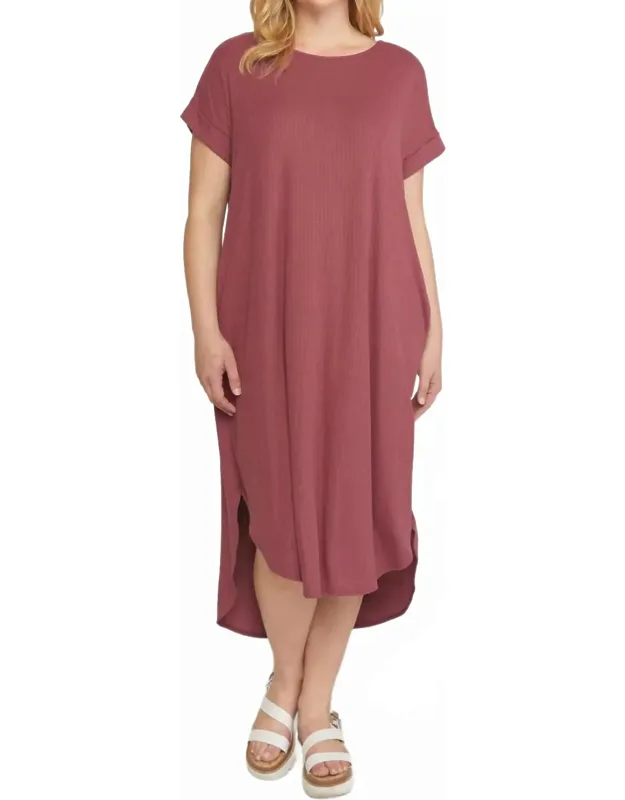 Ribbed Pocket Midi Dress
