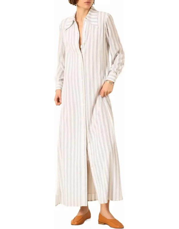 Lotte Stripe Long Shirt Dress
