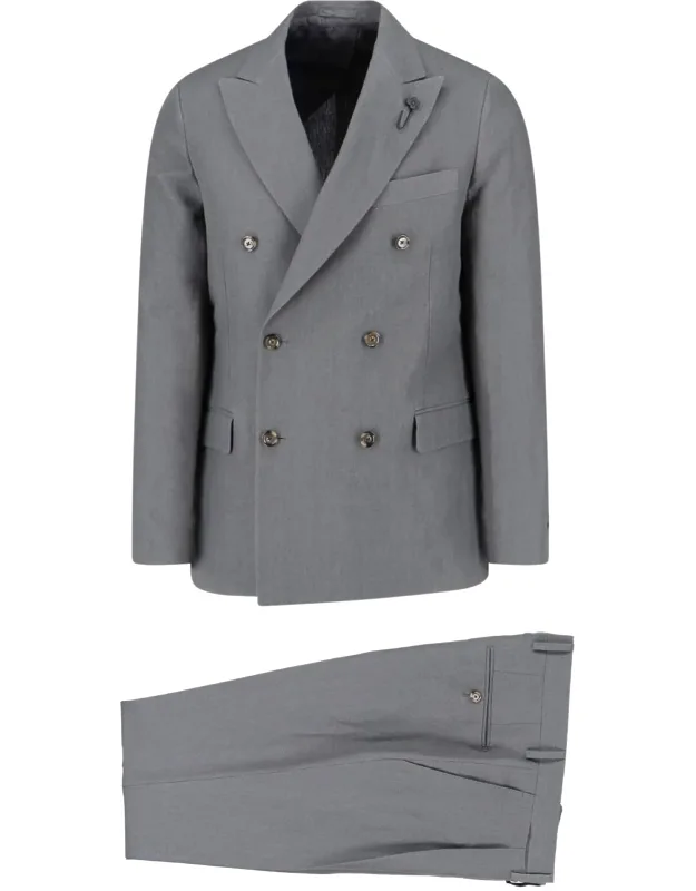 Double-breasted Linen Suit