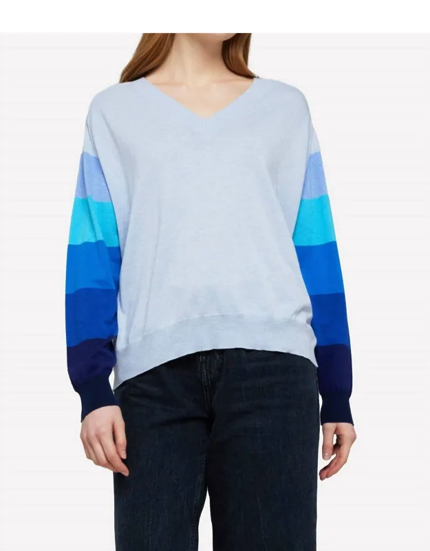 Rainbow Raglan V Neck Sweater