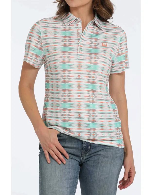 Geometric Print Polo Shirt