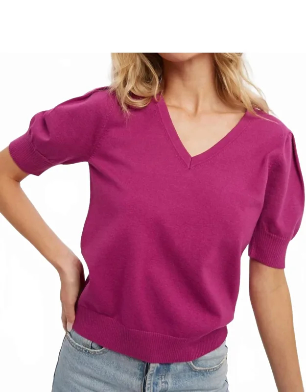Puff Sleeve Sweater Top