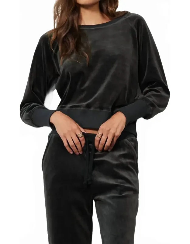 Puff Long Sleeve Raglan Pullover Top