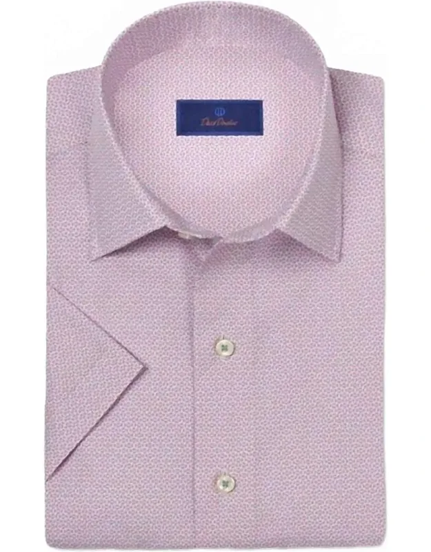 Berry Micro Print Short Sleeve Shirt