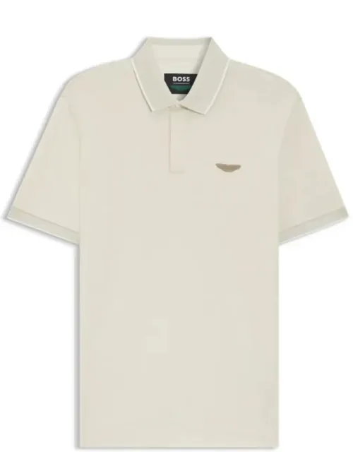 Aston Martin Polo Shirt In Wool-cotton Piqué