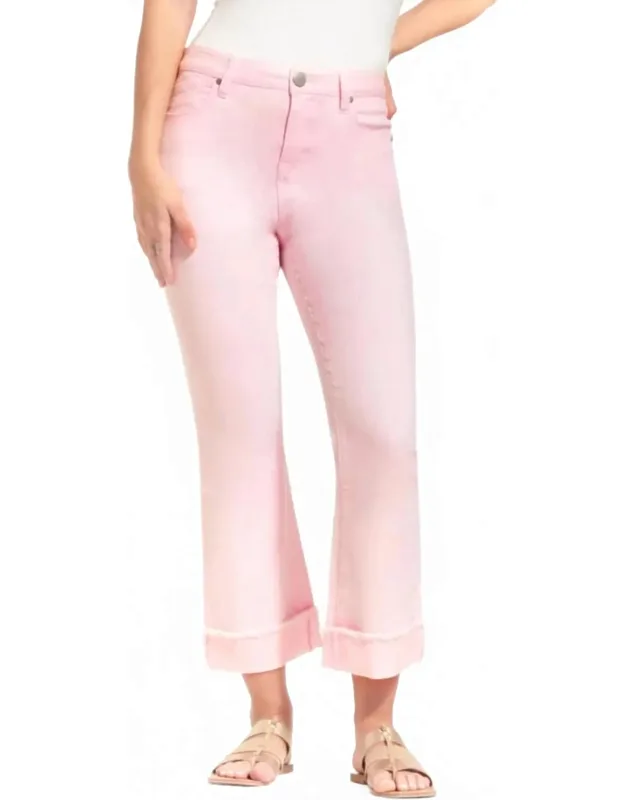 High Rise Cuffed Demi Boot Cut Jeans