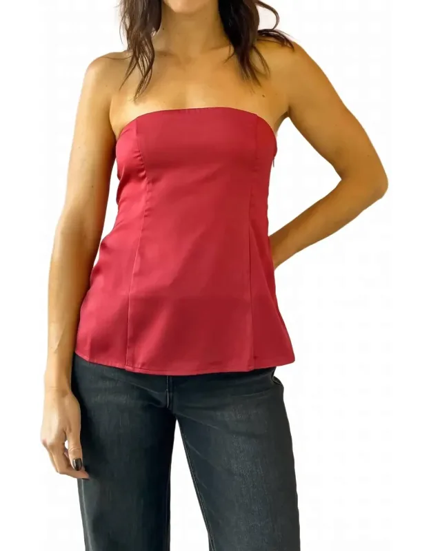 Romy Satin Tube Top