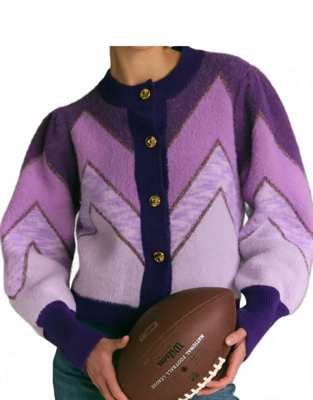Fuzzy Chevron Cardigan