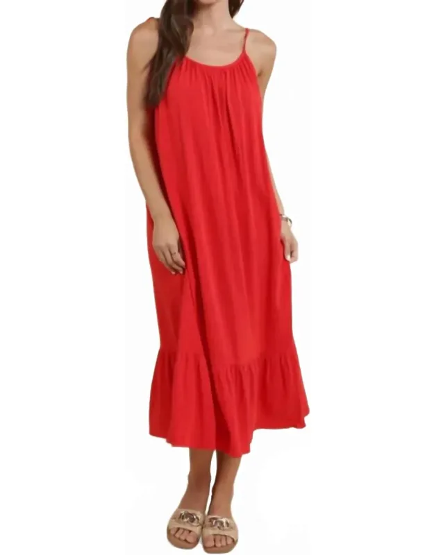 Sugarloaf Tie Strap Flowy Midi Dress