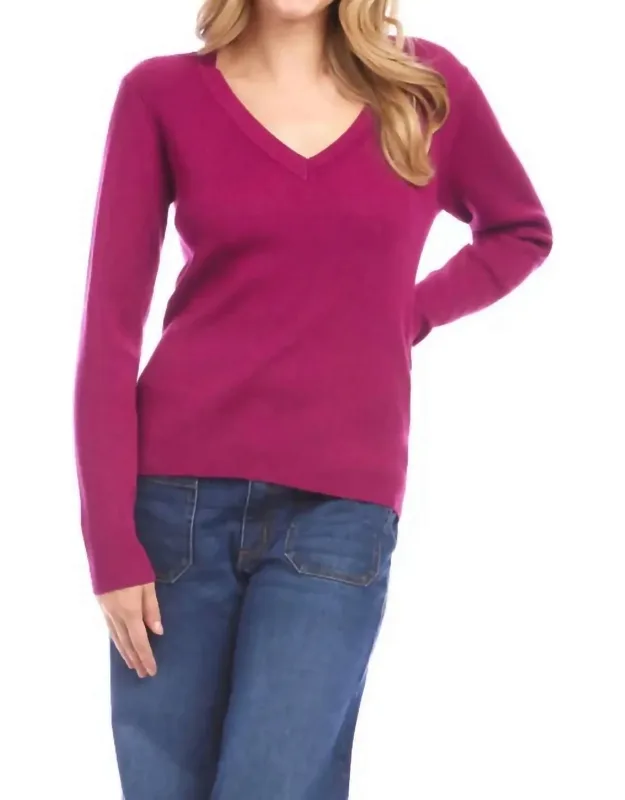 Ribbed V-neck Sweater