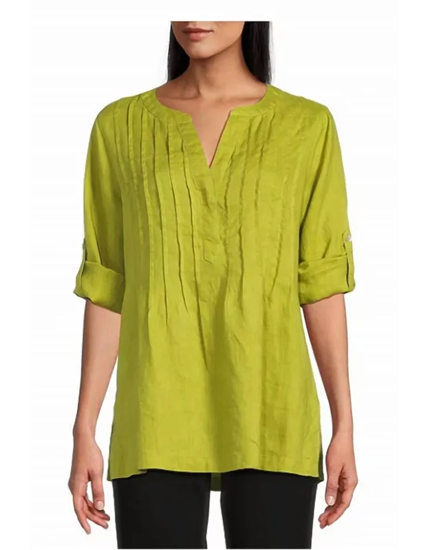 Linen V Neck Top