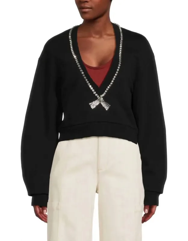 Embellished Bow Sweater