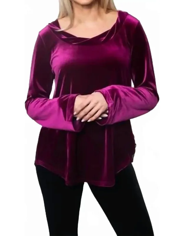 Plushtech Velvet Twisted Neck Top