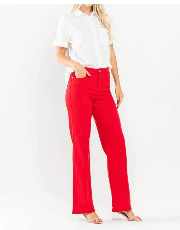High Waist Non-distressed Straight Jeans