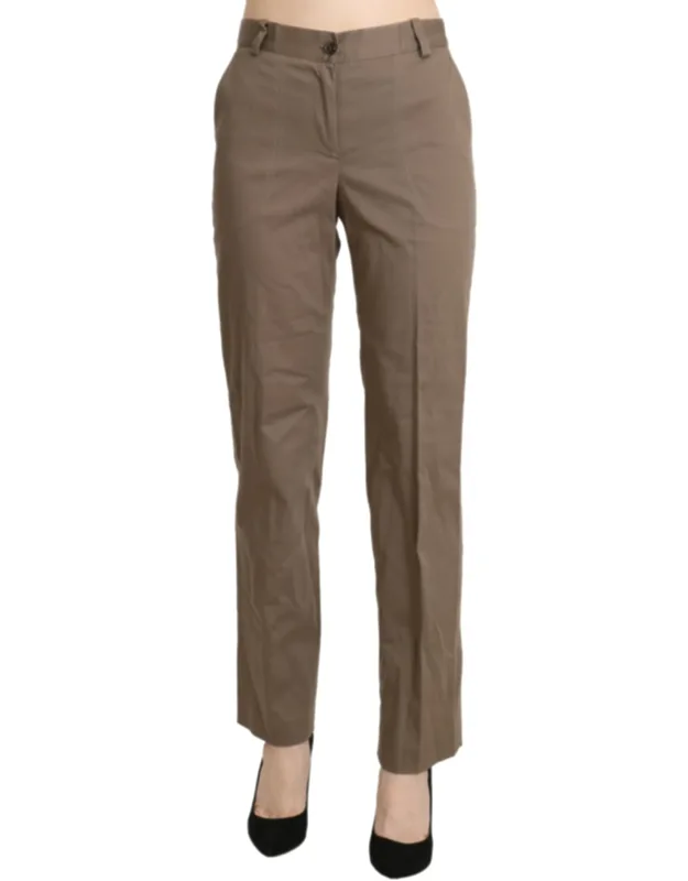 High Waist Straight Dress Trousers
