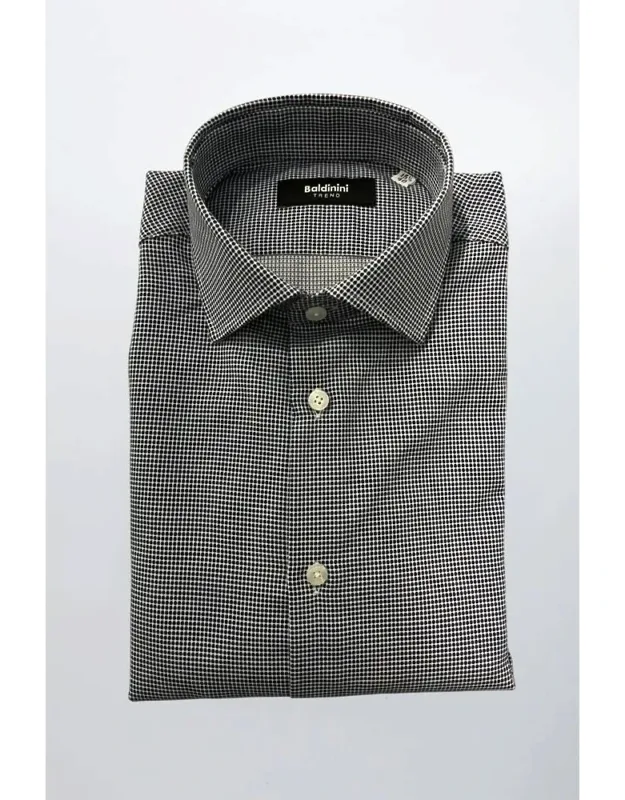 Baldinini Trend Cotton Shirt - Slim Fit, French Collar