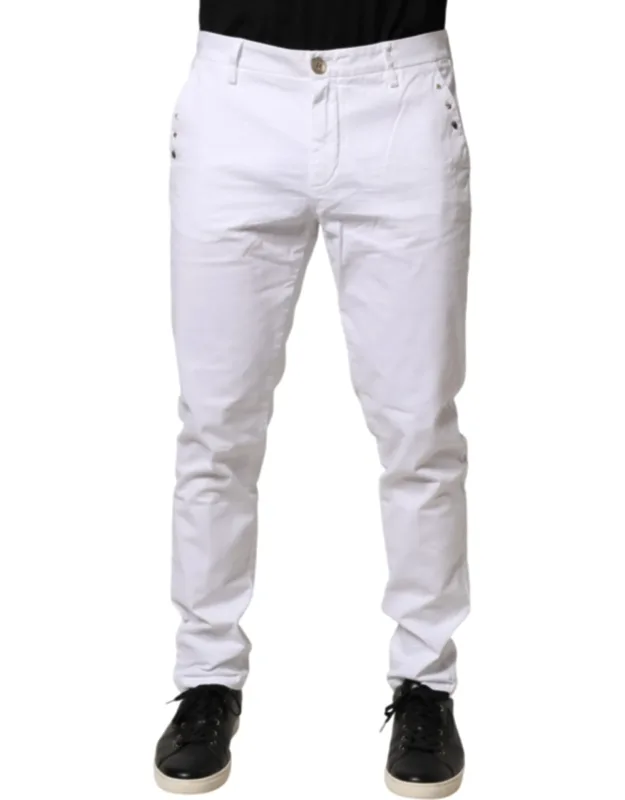 Skinny Fit Mid Waist Chino Trousers