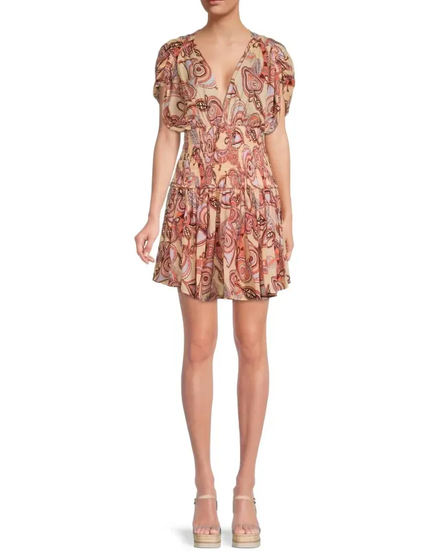 Luna Print Smocked Mini Dress