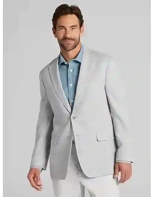 Modern Fit Windowpane Plaid Linen-blend Sport Coat