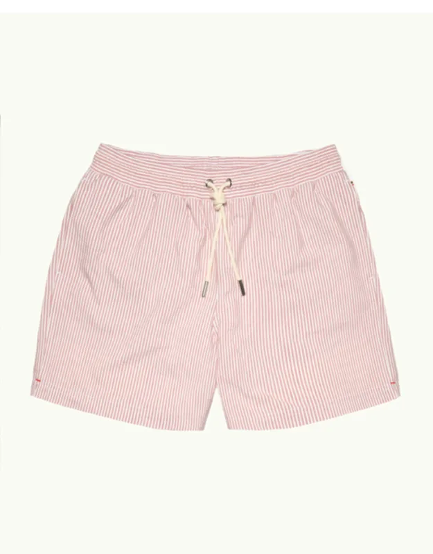 Relaxed Fit Seersucker Swim Shorts