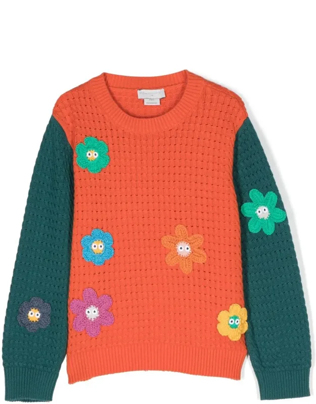 "flowers" Crew Neck Pullover