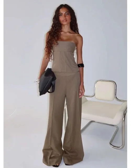 Mid Rise Straight Leg Pants