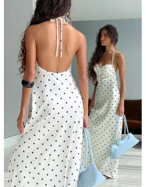 Costella Halter Satin Maxi Dress
