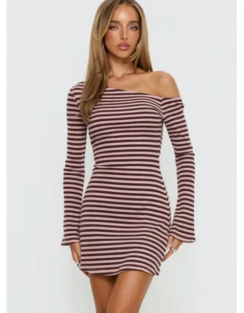 Adrietta Long Sleeve Off Shoulder Knit Mini Dress