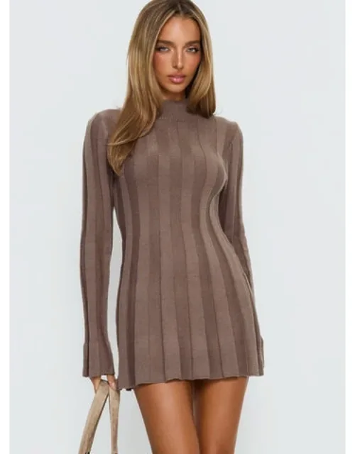 Rib Long Sleeve Mini Dress