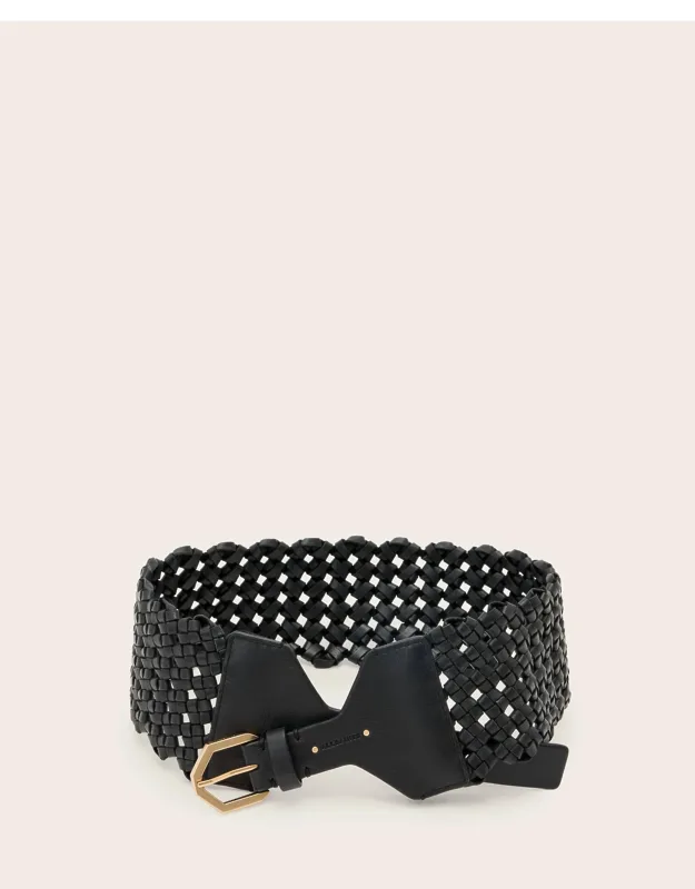 Woven Leather Waist Belt