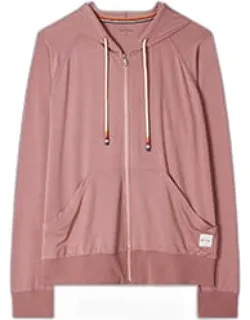 Dusky Rose Modal-blend Zip Lounge Hoodie