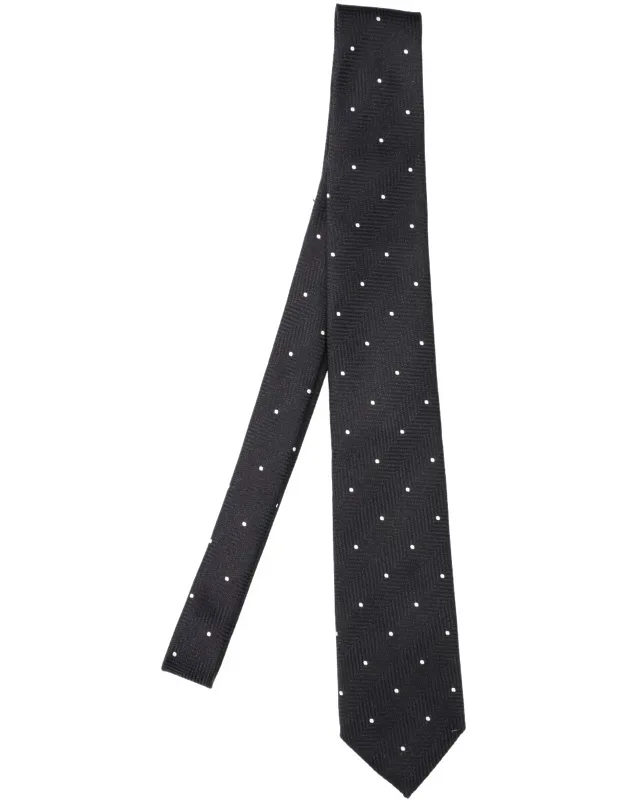 Polka Dot Tie In Mulberry Silk