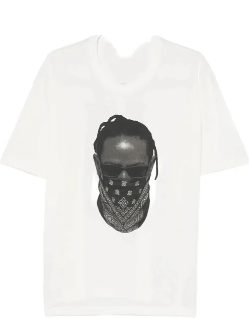 Mask-print T-shirt