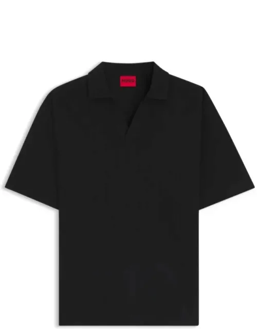 Jacquard-stripe Polo Shirt With Johnny Collar