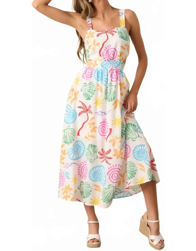 Tropics Cutout Midi Dress